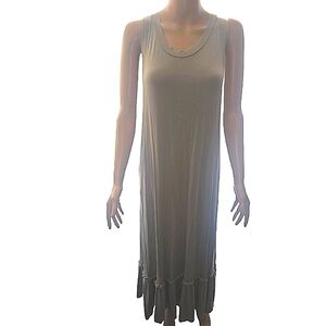 Cherish Chic Gray Sleevless Ruffle Bottom Maxo Dress S